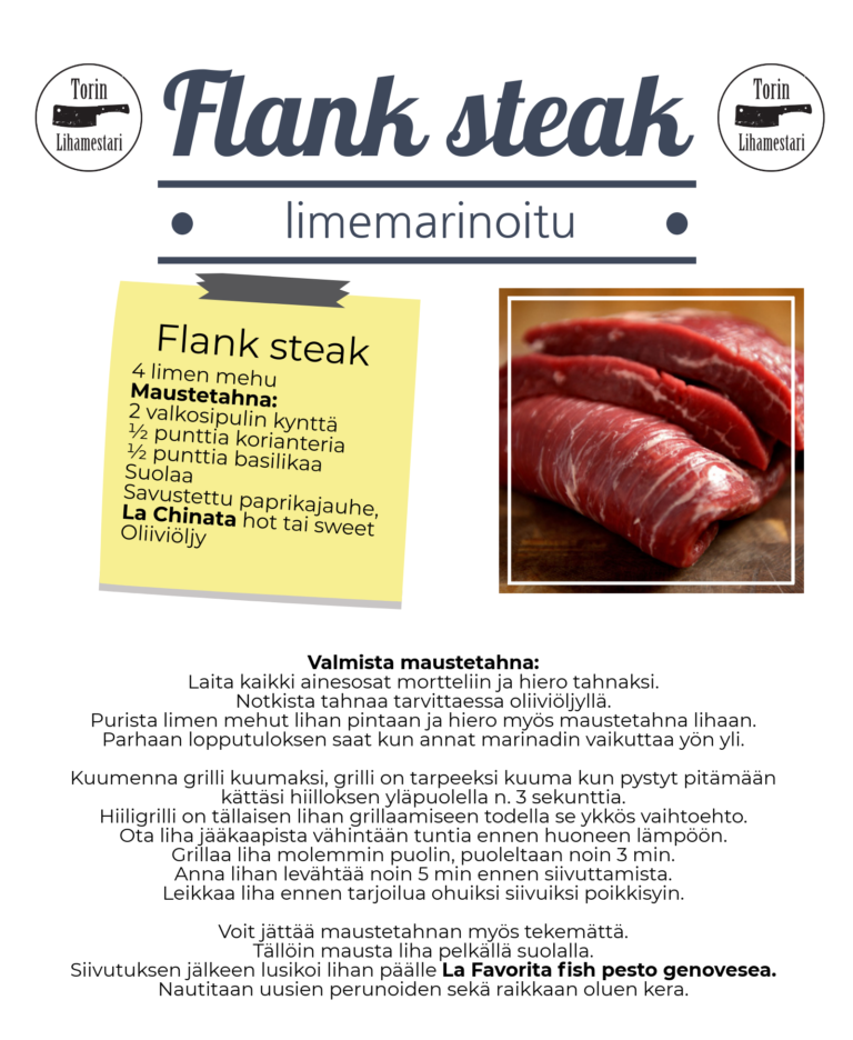 Flank steak resepti.